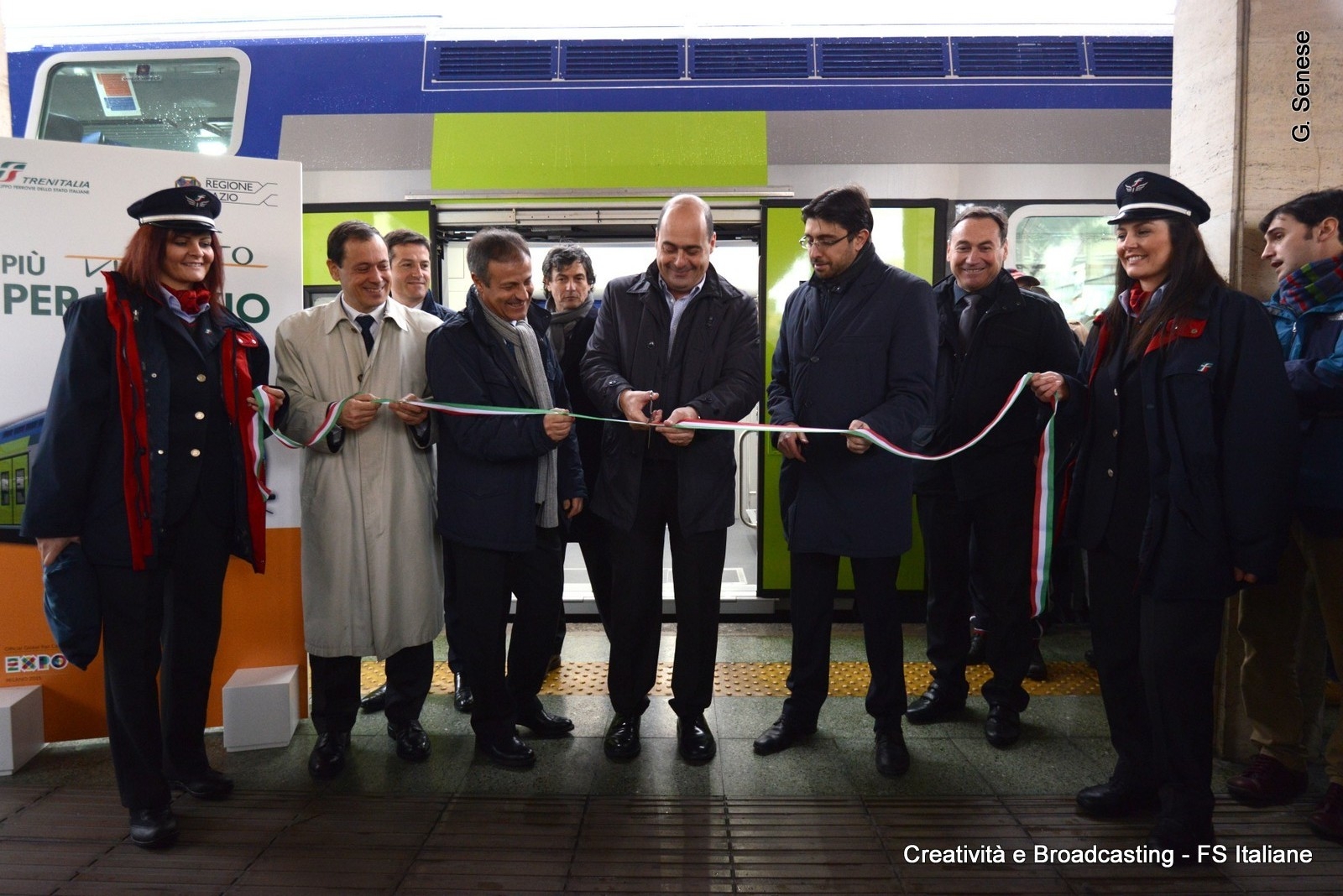 Zingaretti e Soprano inaugurano il nuovo Vivalto sulla FR8 Roma-Nettuno - Foto Gruppo Ferrovie dello Stato