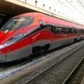 Il Frecciarossa 1000 appena giunto da Milano a Roma con a bordo il presidente Mattarella - Foto Gabriele Nicastro