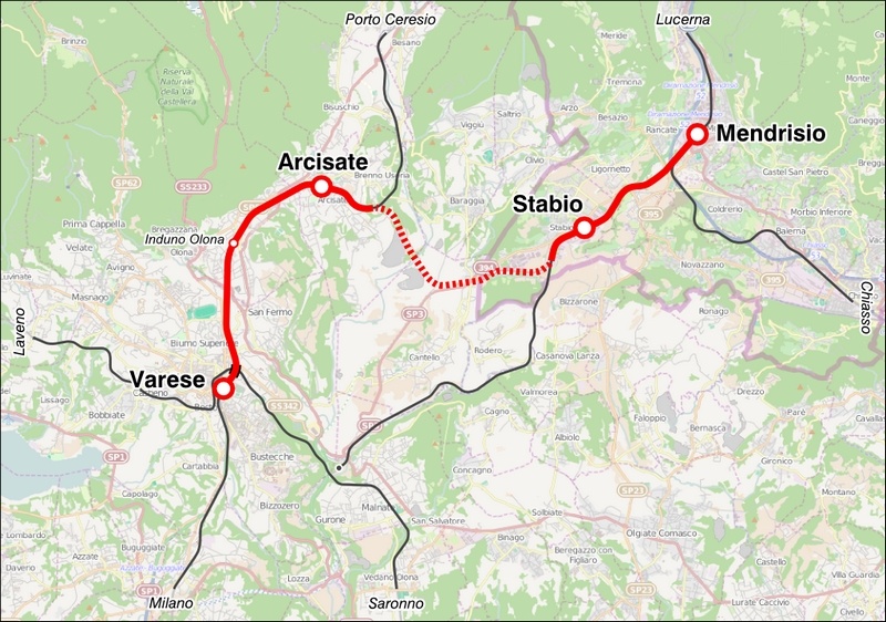 La linea Arcisate-Stabio-Mendrisio - Autore Friedrichstrasse da Wikipedia